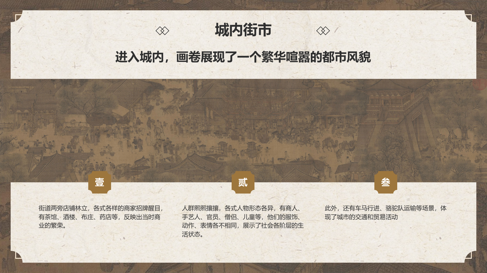 橙色复古风中国十大传世名画——清明上河图PPT模板.pptx_第10页