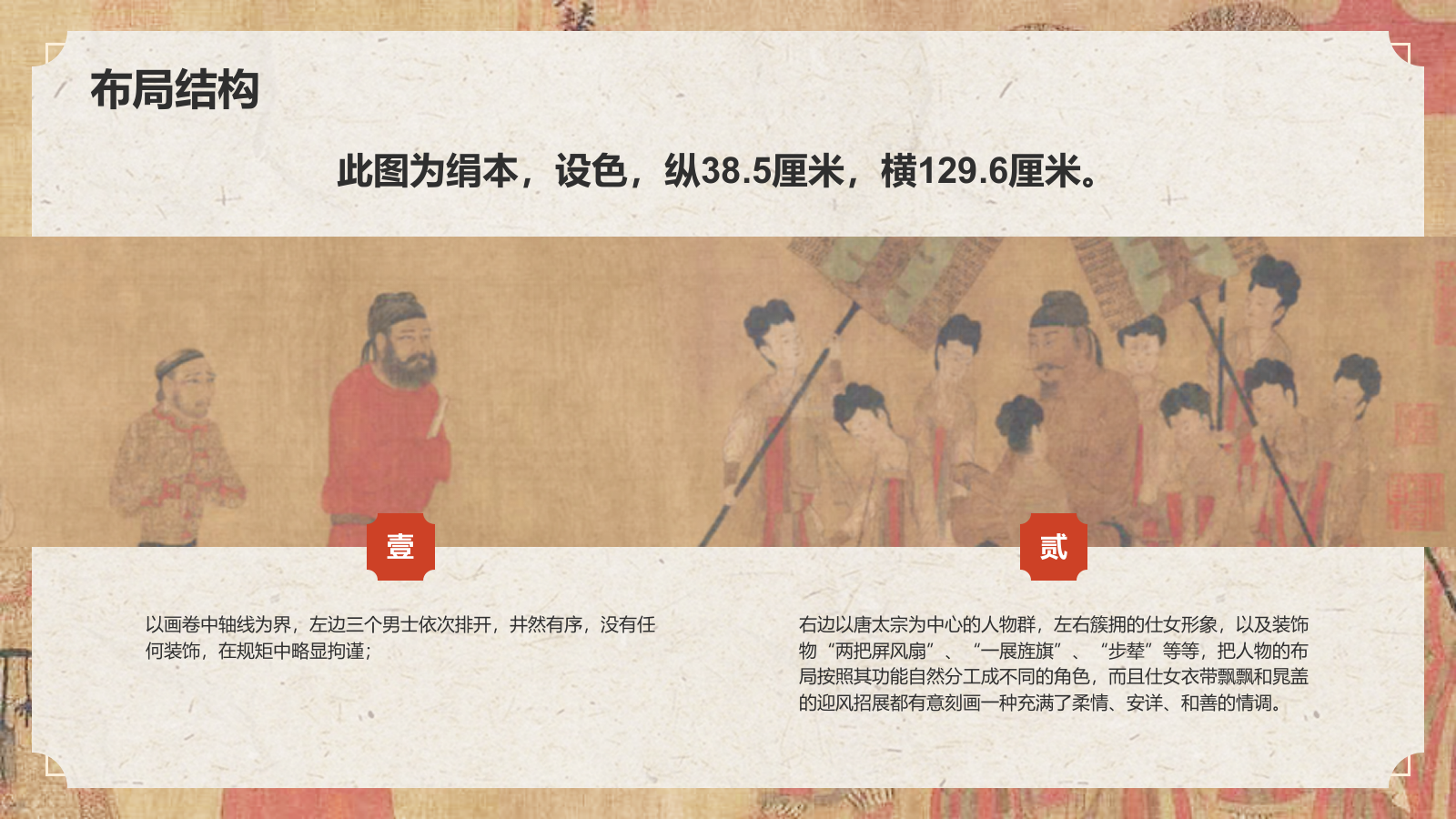 红色复古风中国十大传世名画——步辇图PPT模板.pptx_第7页