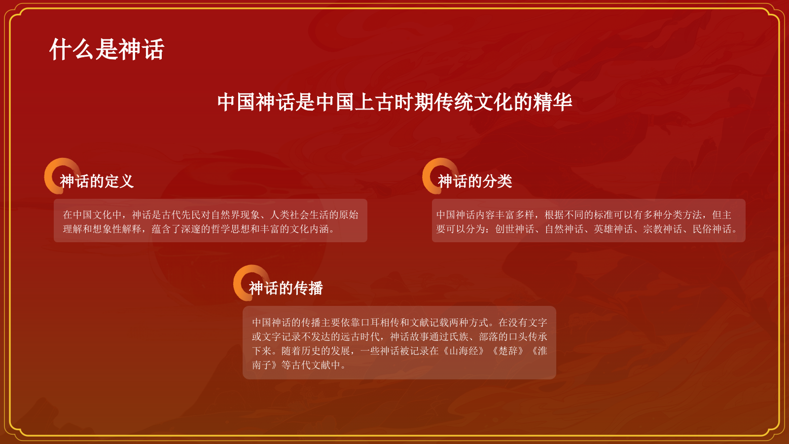 红色国潮风夸父逐日——中国古代神话故事系列解读PPT模板.pptx_第4页