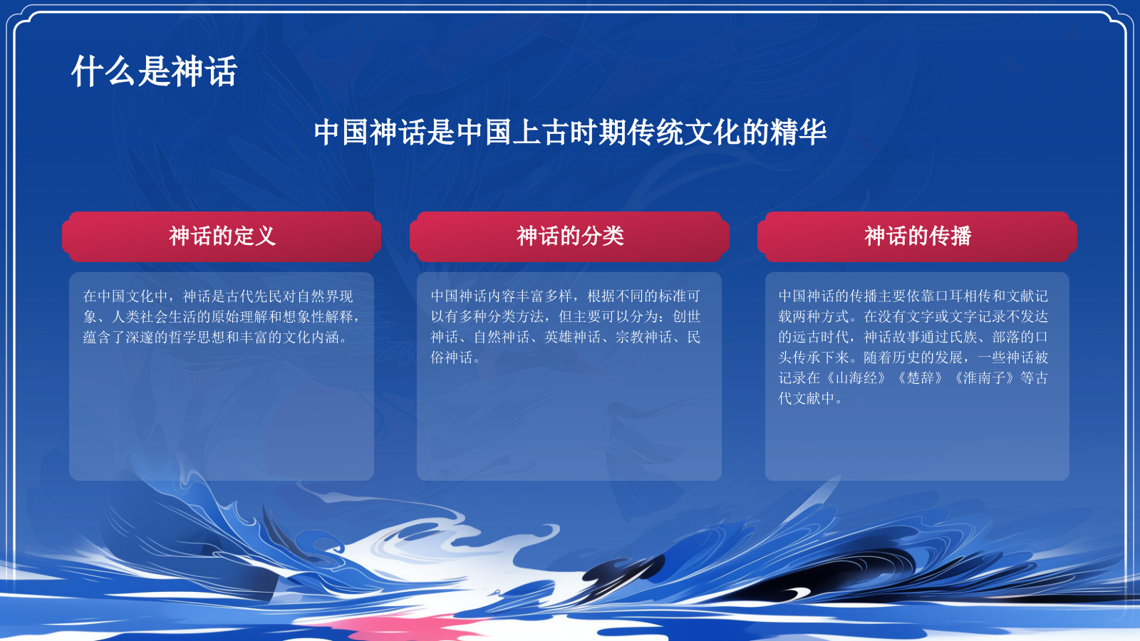 蓝色国潮风精卫填海——中国古代神话故事系列解读PPT模板.pptx_第4页