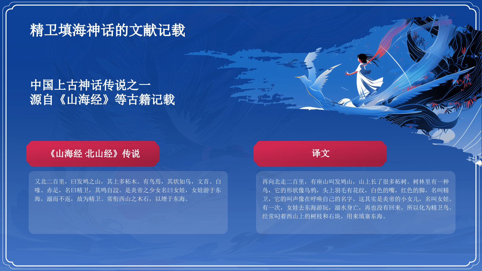 蓝色国潮风精卫填海——中国古代神话故事系列解读PPT模板.pptx_第7页