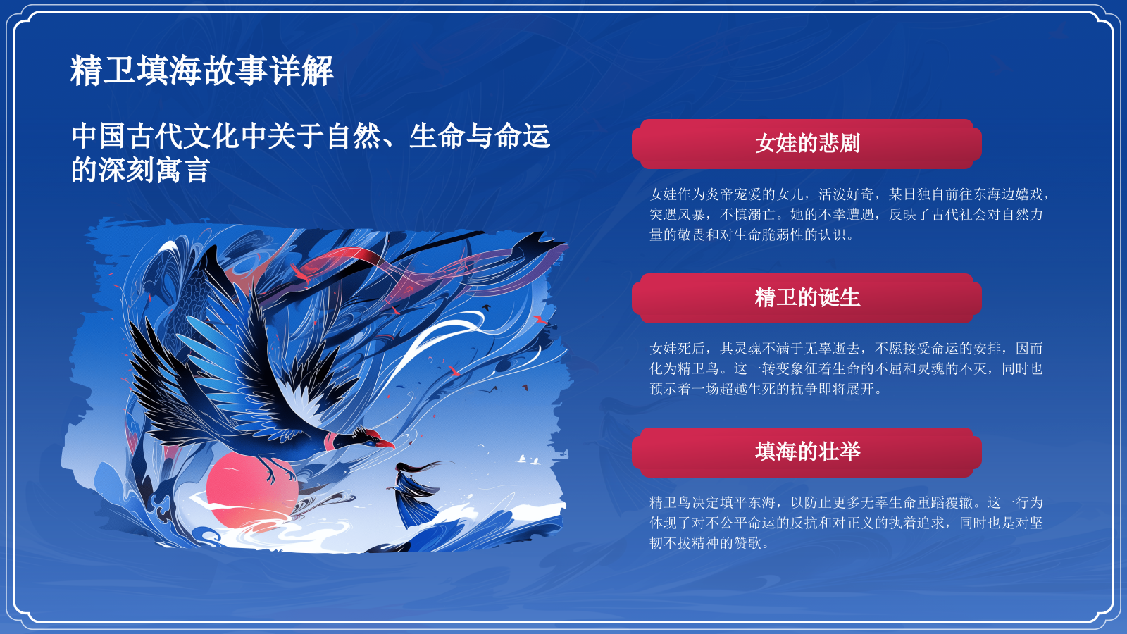 蓝色国潮风精卫填海——中国古代神话故事系列解读PPT模板.pptx_第8页