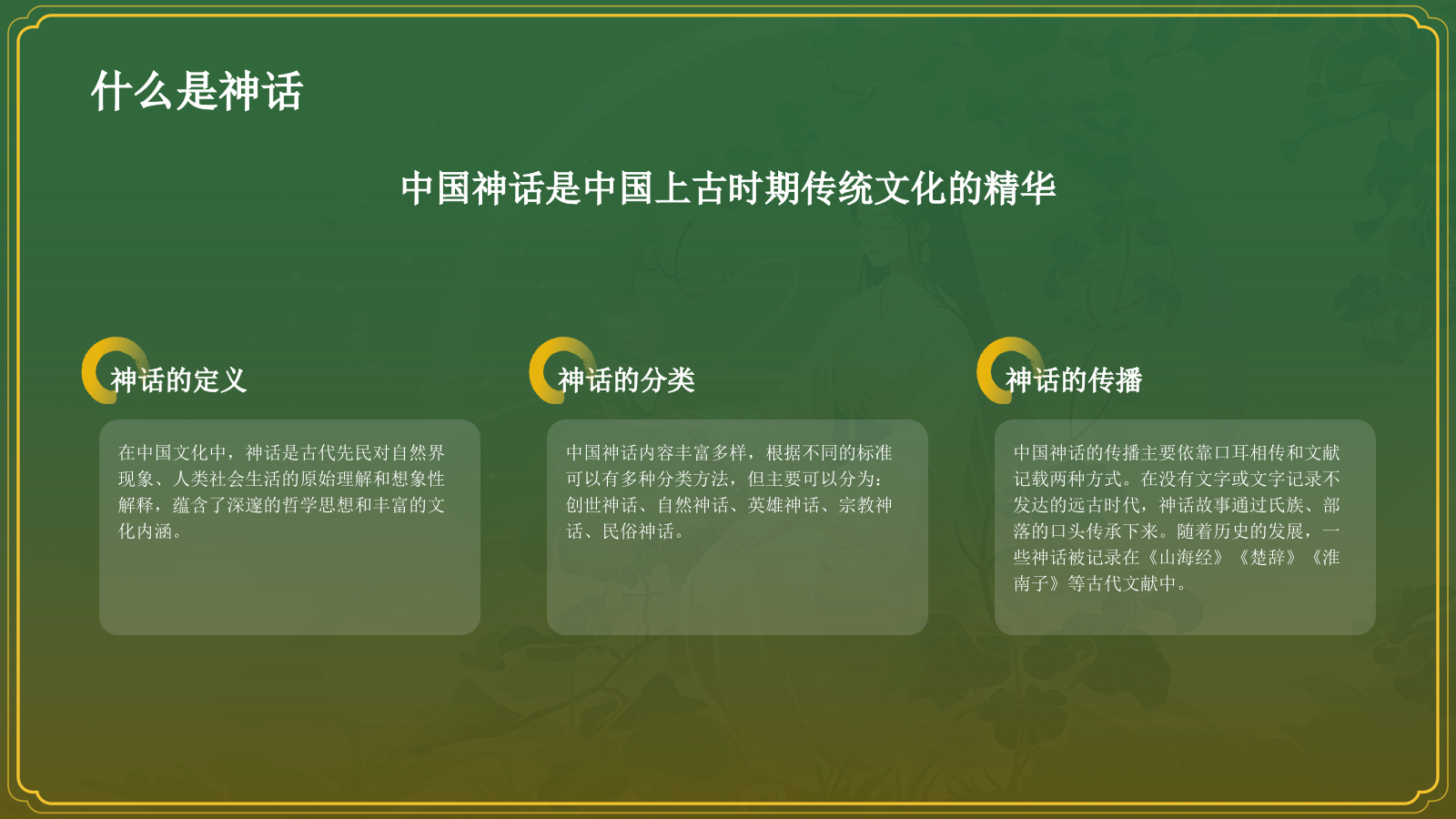 绿色国潮风女娲造人——中国古代神话故事系列解读PPT模板.pptx_第4页