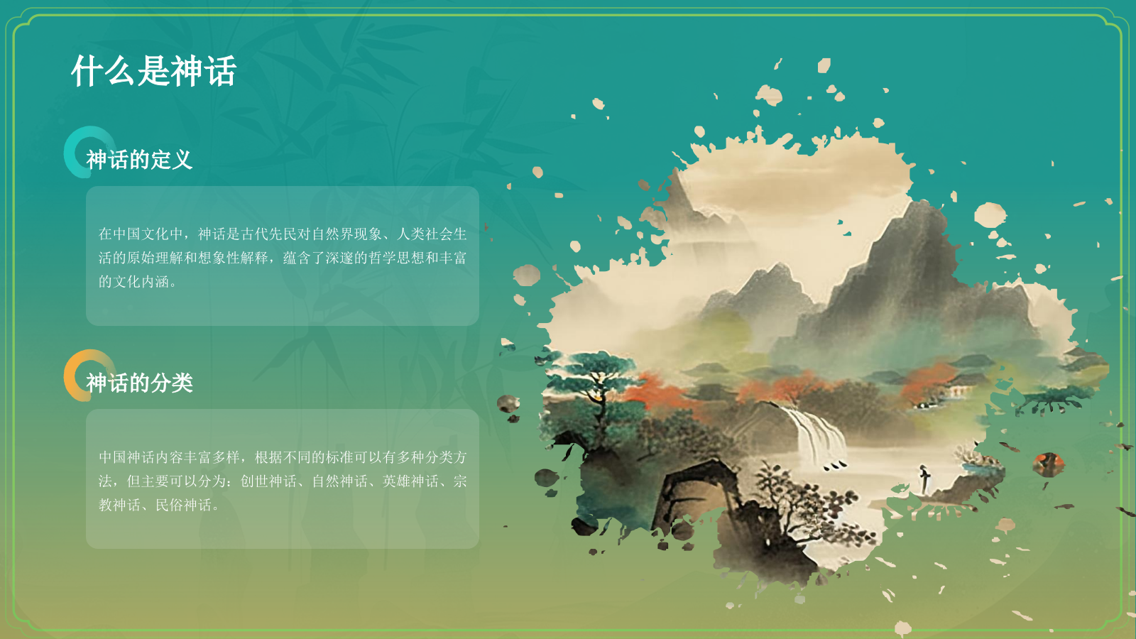 绿色国潮风中国神话故事之八仙过海详细介绍PPT模板.pptx_第4页