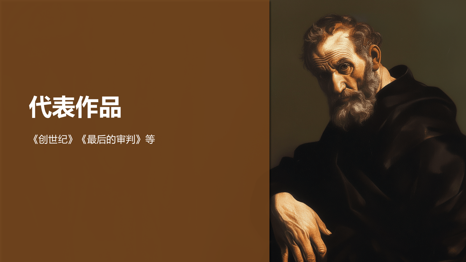 橙色复古风世界著名画家：米开朗基罗介绍PPT模板.pptx_第7页