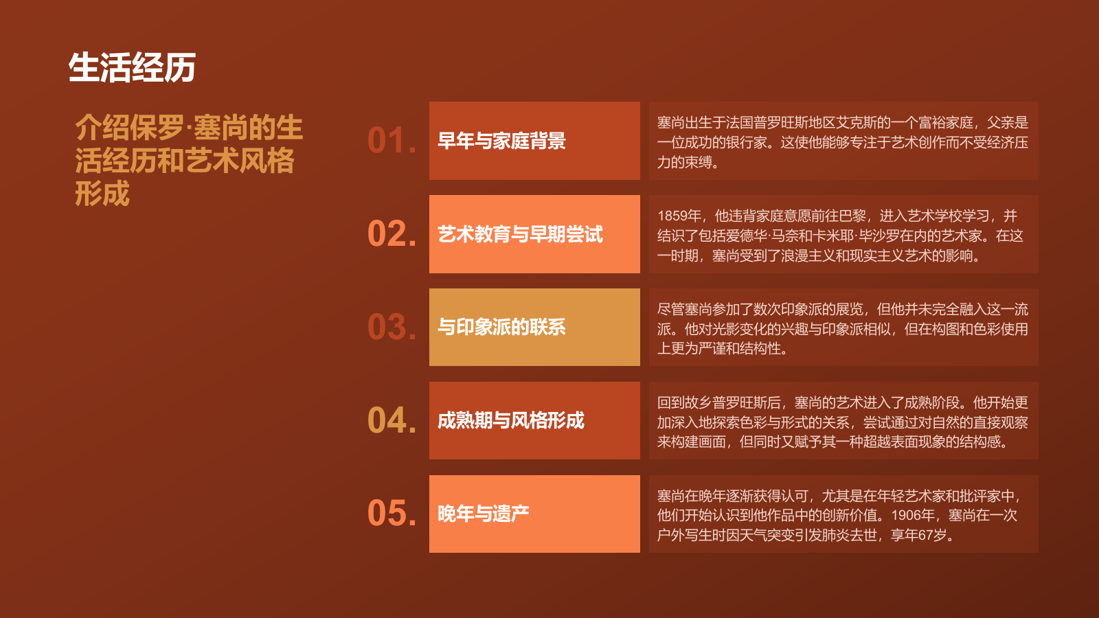 红色复古风世界画家：塞尚介绍PPT模板.pptx_第5页