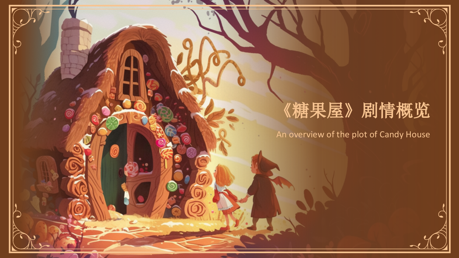 橙色复古风《 糖果屋》童话故事PPT模板.pptx_第6页