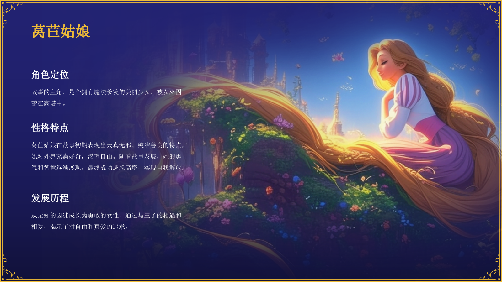 紫色复古风《莴苣姑娘》童话故事PPT模板.pptx_第10页