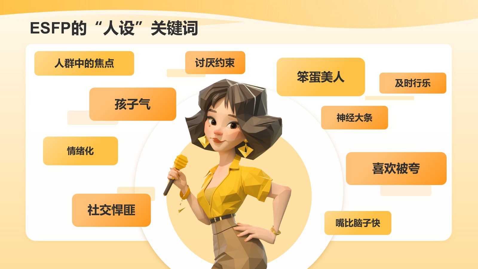 橙色插画风ESFP人格介绍PPT模板.pptx_第5页