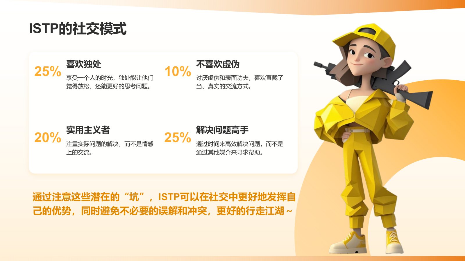 橙色插画风ISTP人格介绍PPT模板.pptx_第8页