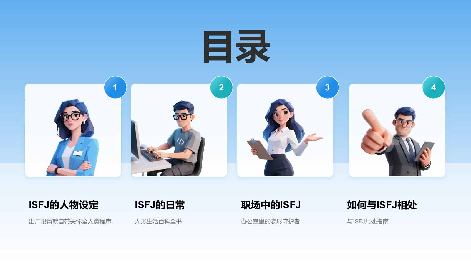 蓝色插画风ISFJ人格介绍PPT模板.pptx_第2页