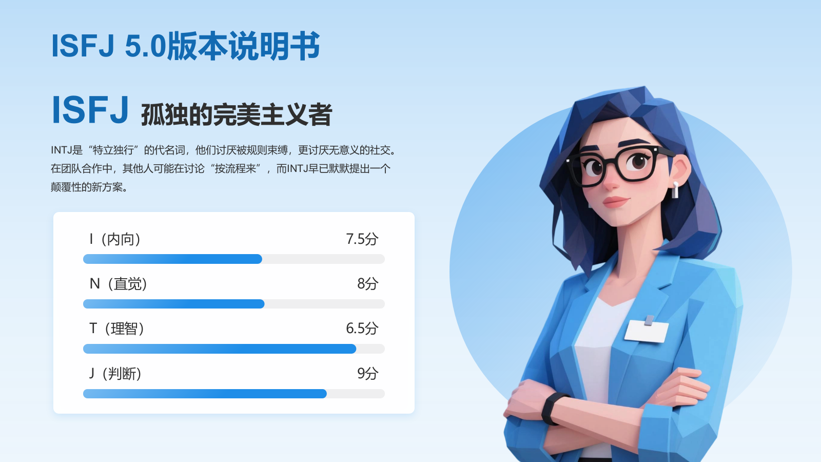 蓝色插画风ISFJ人格介绍PPT模板.pptx_第4页