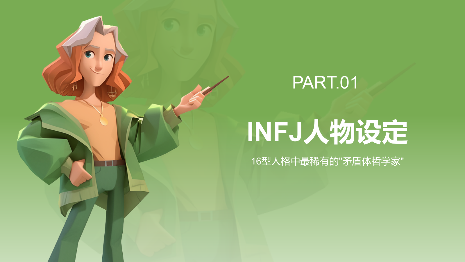 绿色3D风INFJ人格介绍PPT模板.pptx_第3页