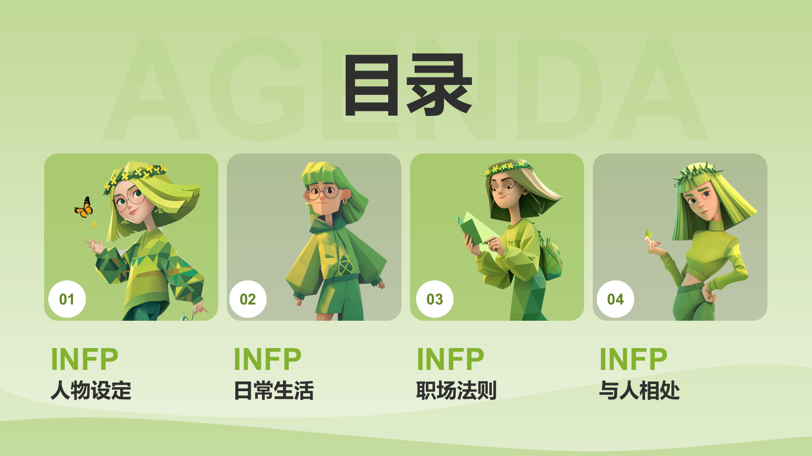 绿色3D风INFP人格介绍PPT模板.pptx_第2页