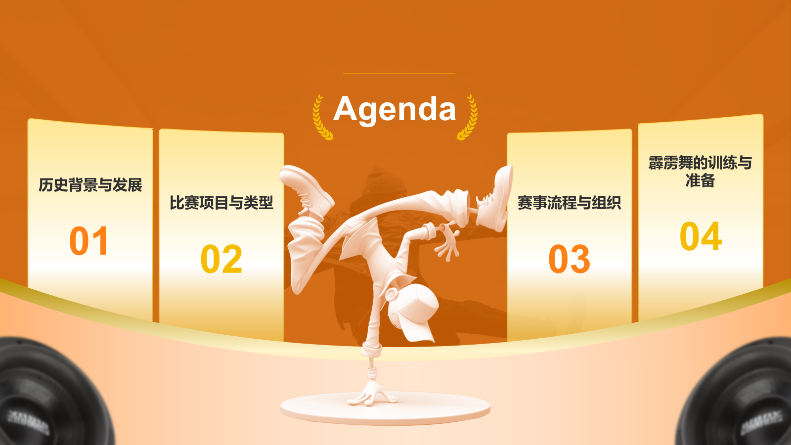 橙色3D风奥运会霹雳舞PPT模板.pptx_第2页