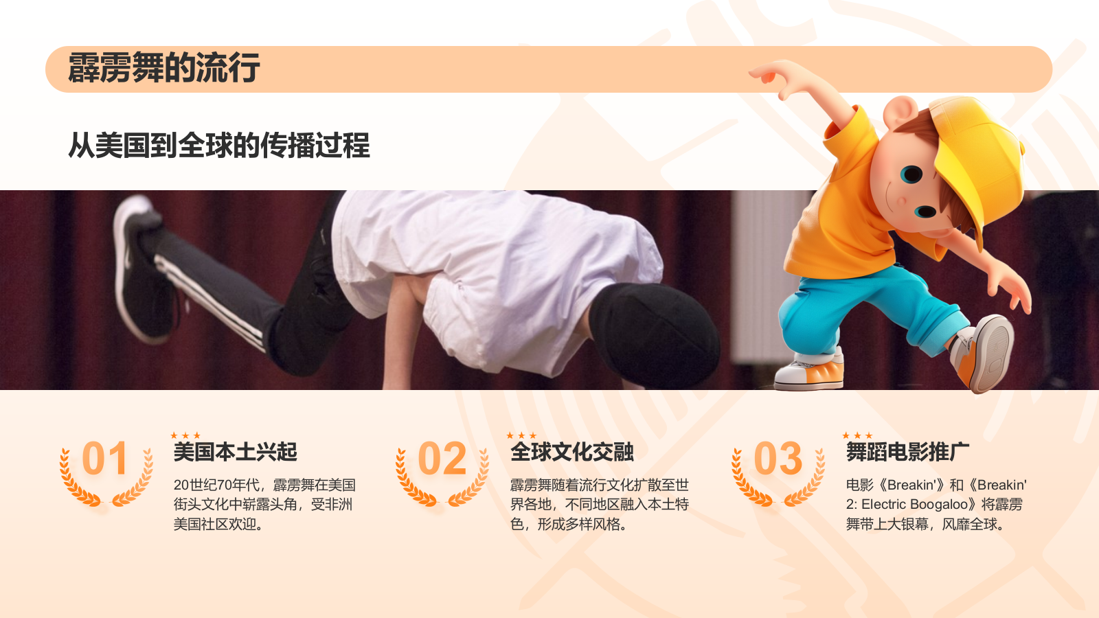 橙色3D风奥运会霹雳舞PPT模板.pptx_第5页