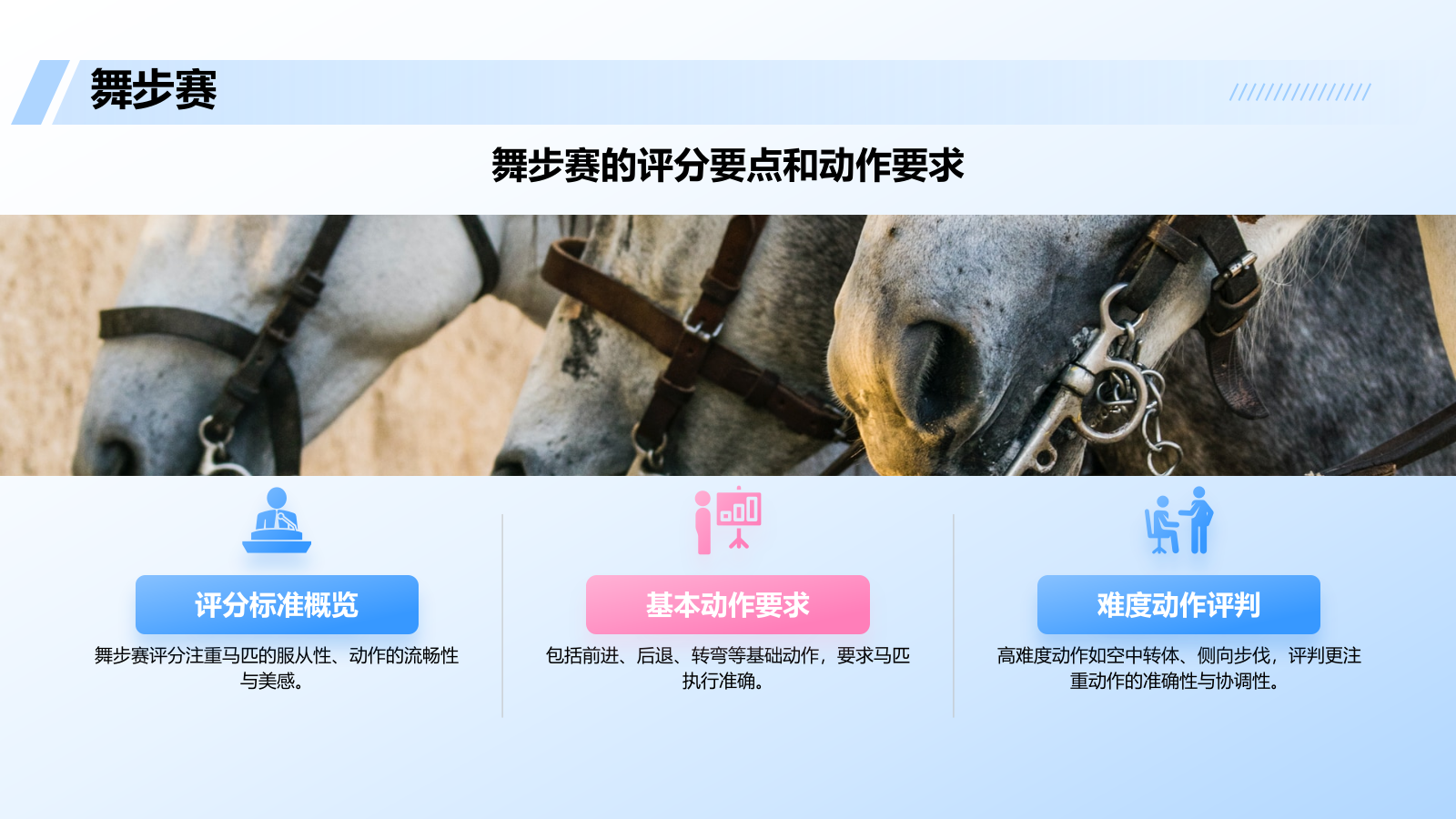 蓝色3D风奥运会马术项目科普PPT模板.pptx_第10页