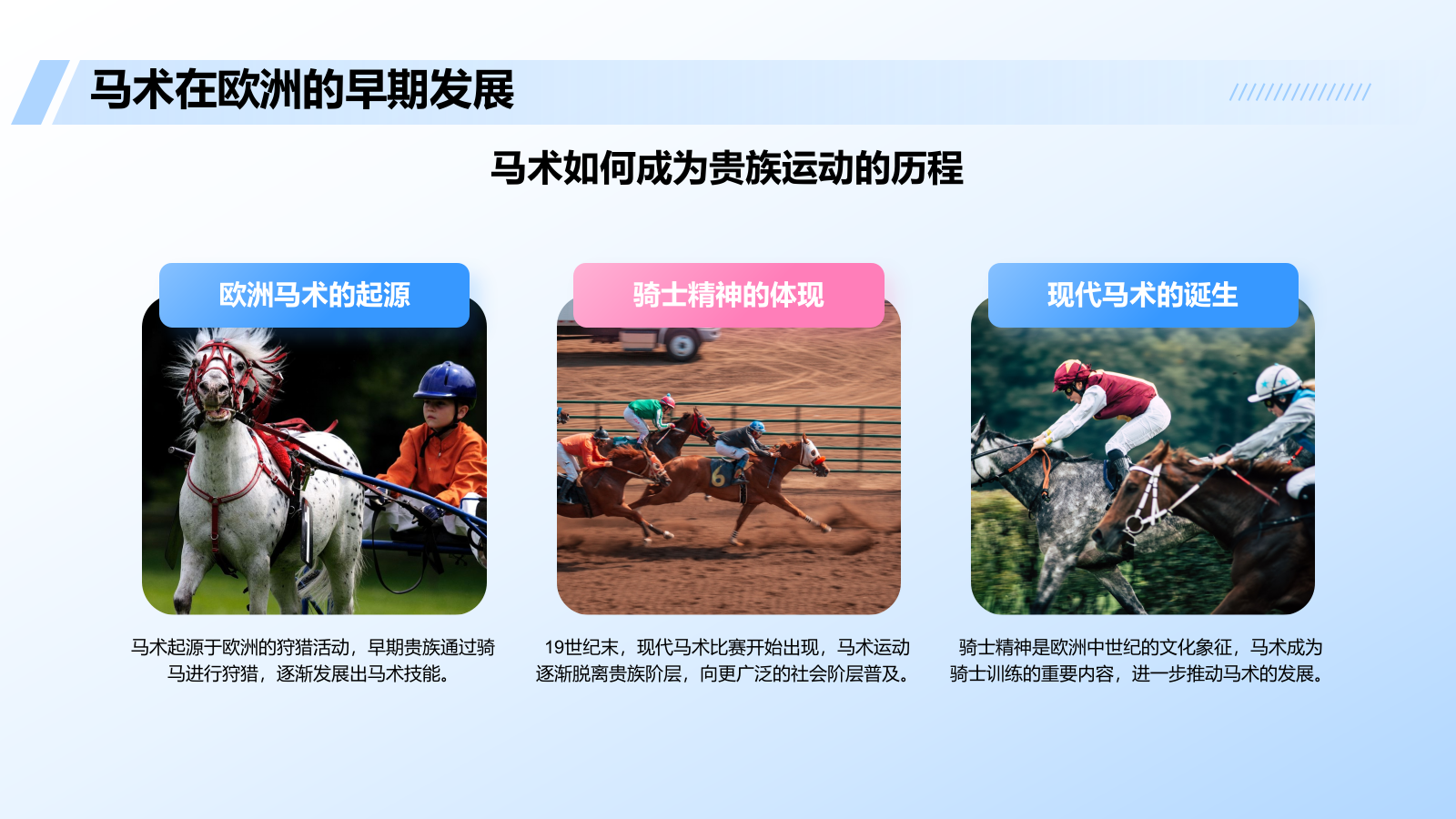 蓝色3D风奥运会马术项目科普PPT模板.pptx_第4页