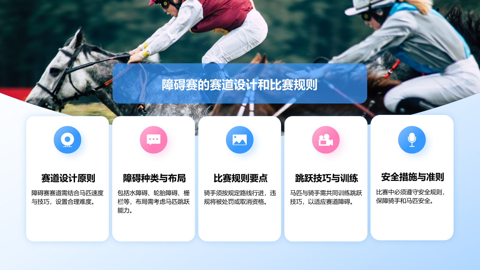 蓝色3D风奥运会马术项目科普PPT模板.pptx_第9页
