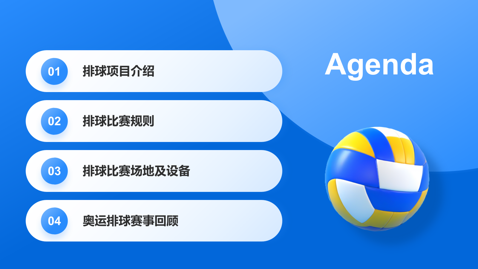 蓝色3D风奥运会——排球项目知识科普PPT模板.pptx_第2页