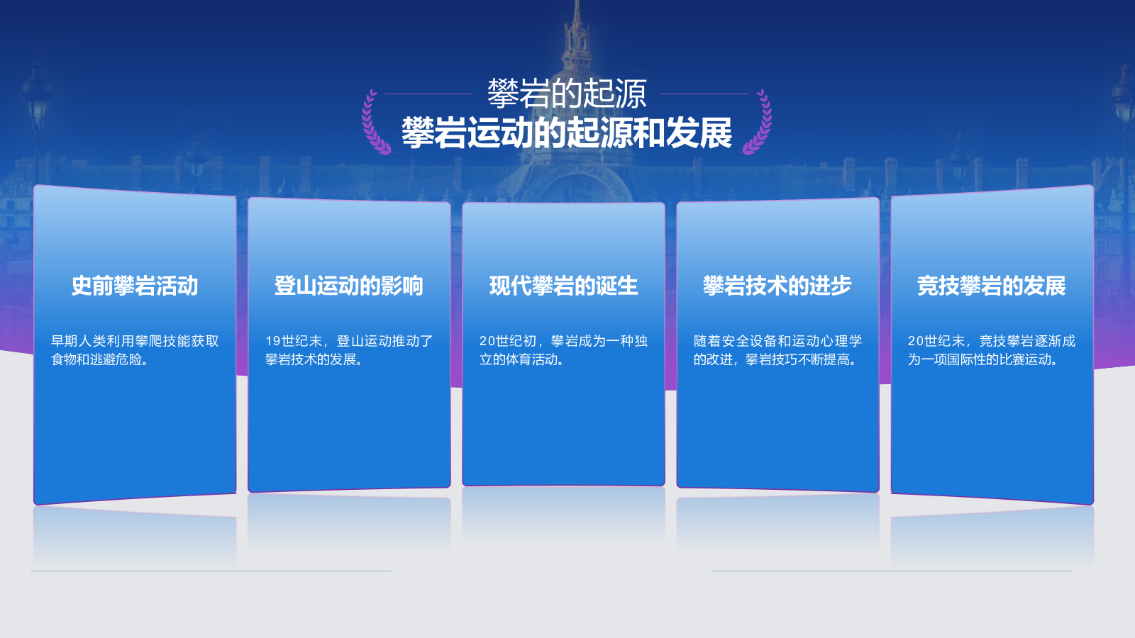 蓝色3D风奥运会攀岩项目PPT模板.pptx_第4页