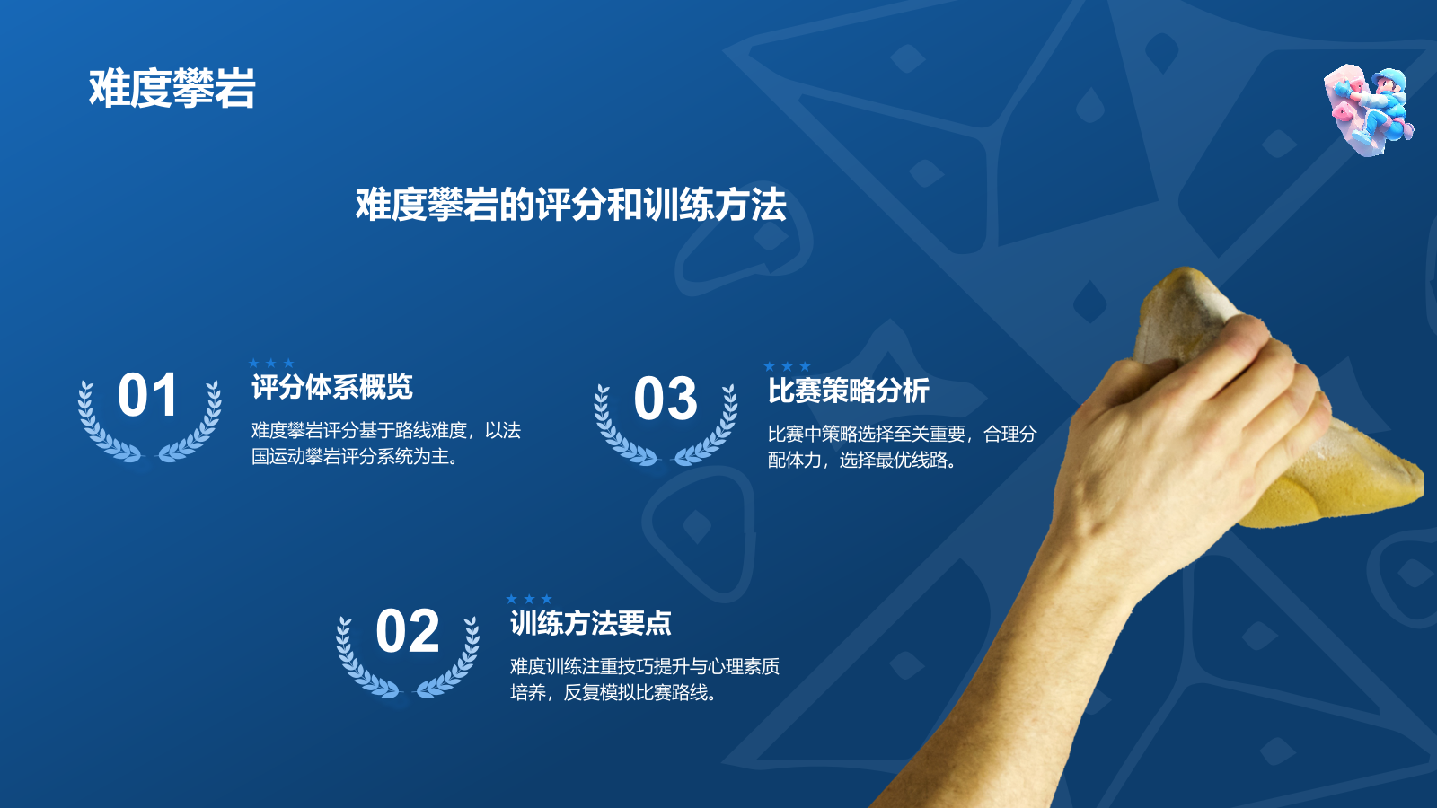 蓝色3D风奥运会攀岩项目PPT模板.pptx_第9页