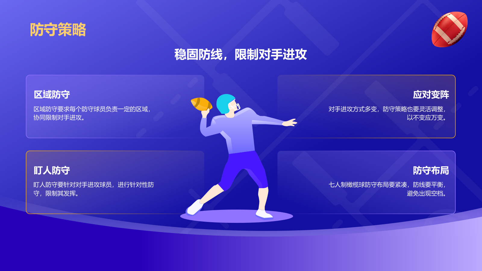 蓝色3D风奥运会七人制橄榄球项目科普PPT模板.pptx_第9页