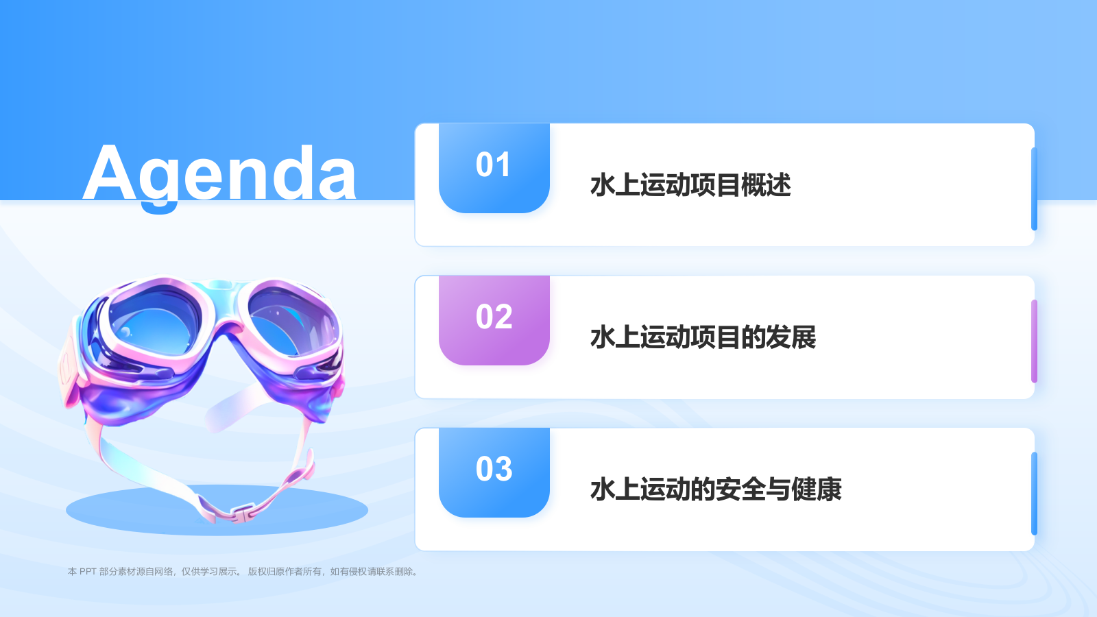 蓝色3D风奥运会——水上运动项目知识科普PPT模板.pptx_第2页