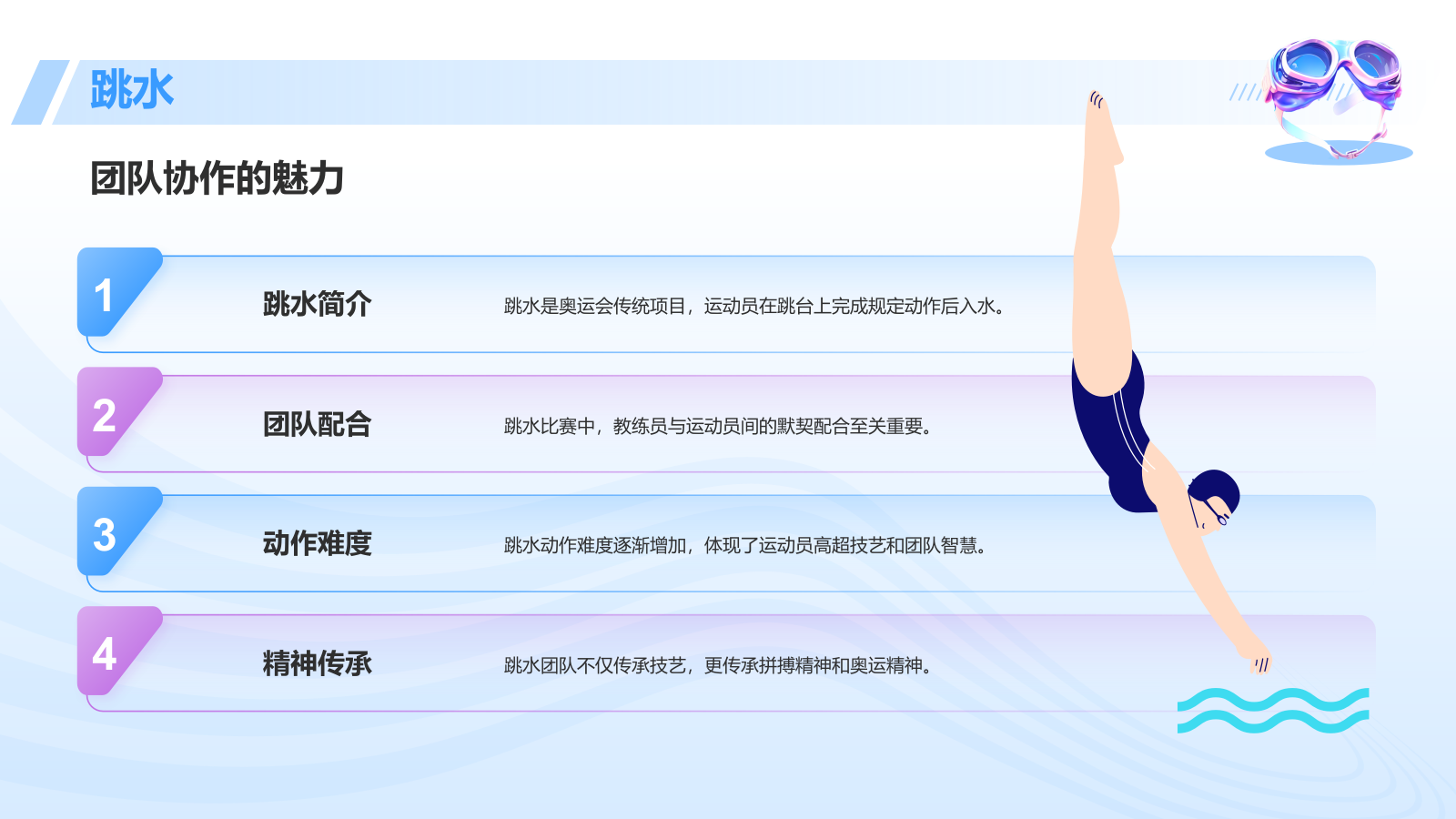 蓝色3D风奥运会——水上运动项目知识科普PPT模板.pptx_第4页