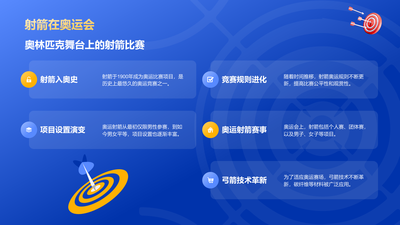 蓝色3D风射箭奥运会项目科普PPT模板.pptx_第6页