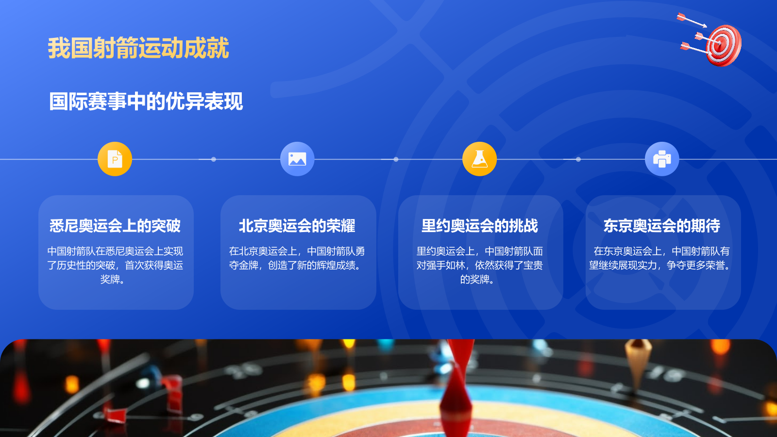 蓝色3D风射箭奥运会项目科普PPT模板.pptx_第7页