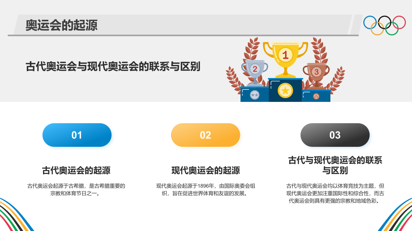 蓝色几何风奥运知识科普PPT模板.pptx_第4页