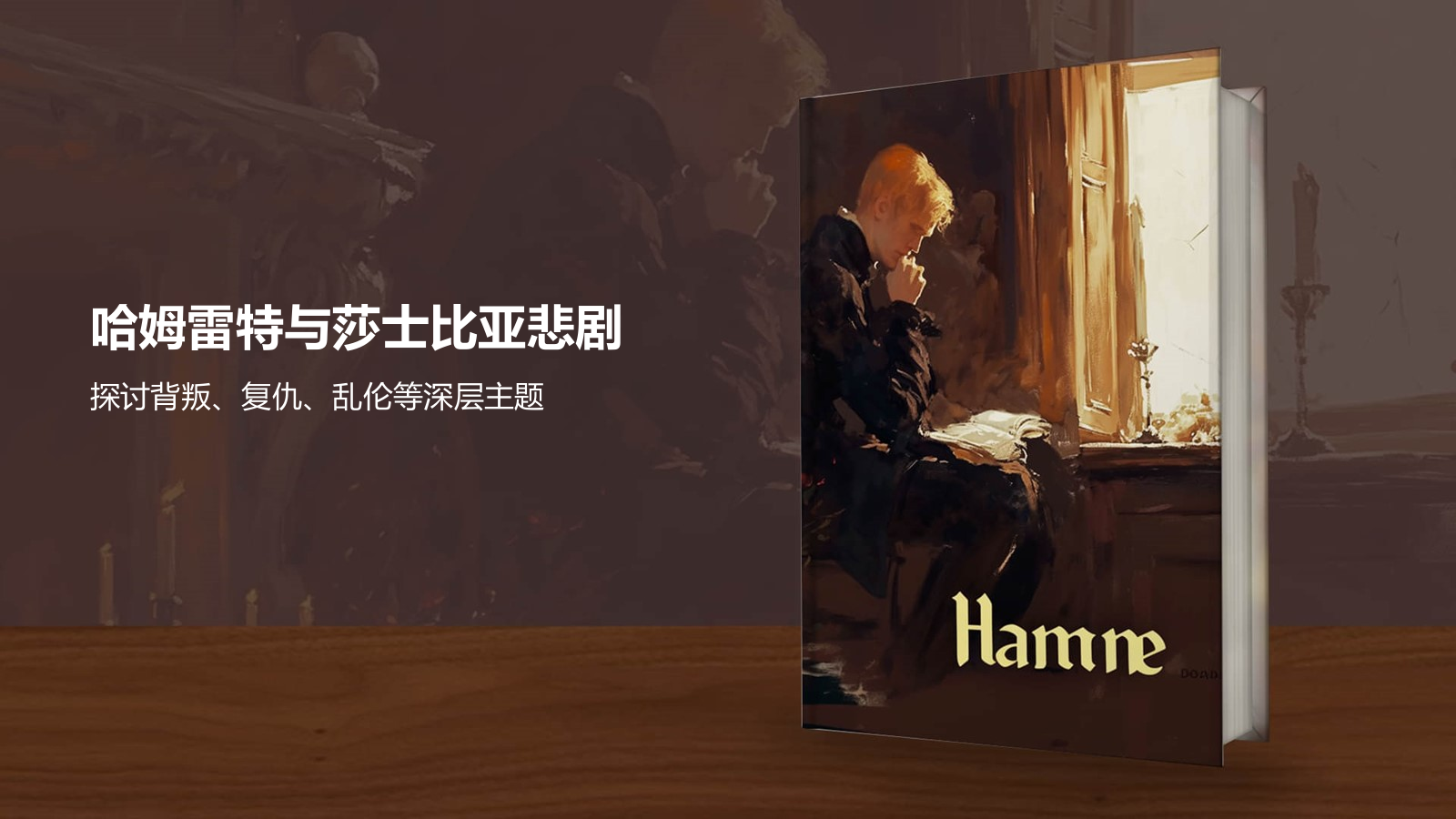 橙色插画风《哈姆雷特》读书笔记PPT模板.pptx_第3页