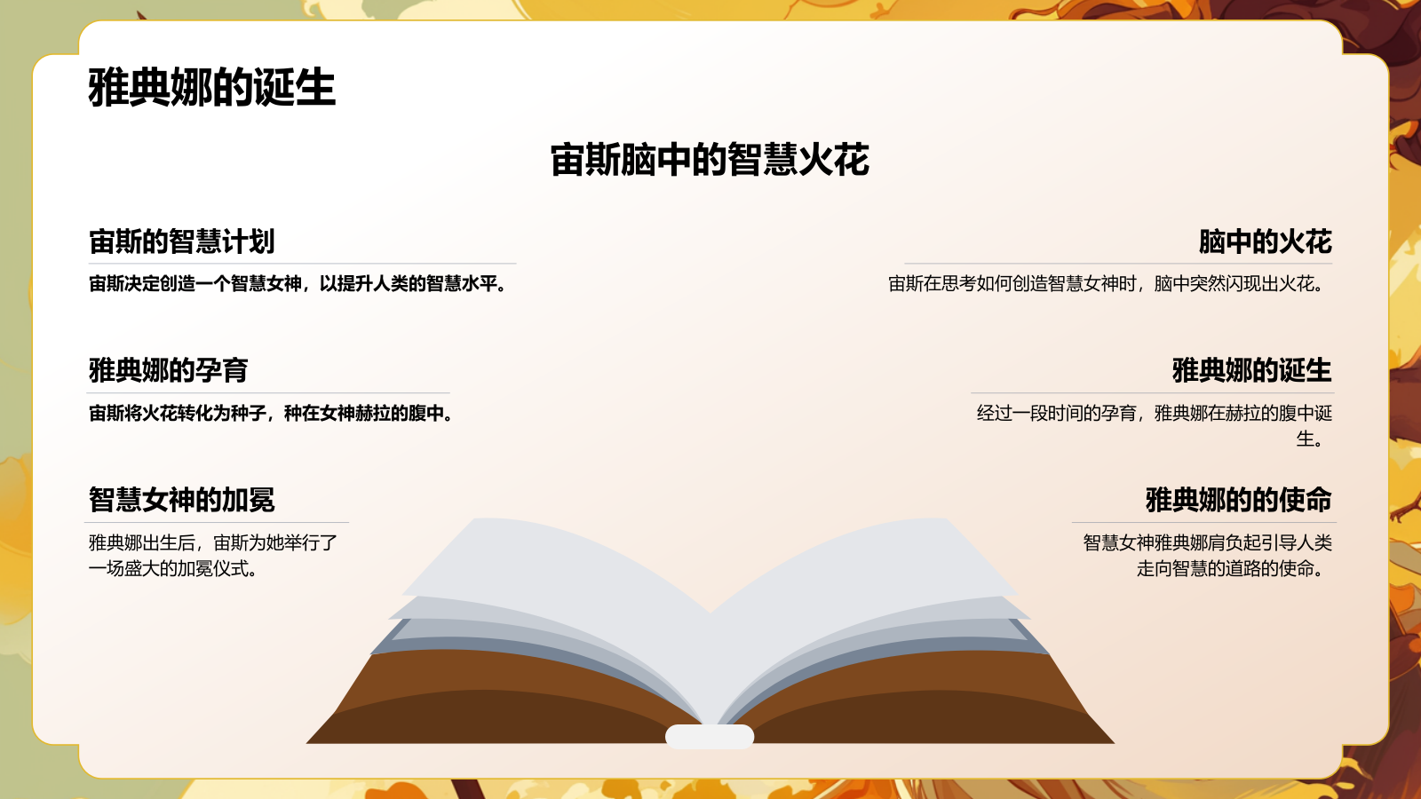 橙色插画风《希腊神话故事》读书笔记PPT模板.pptx_第4页