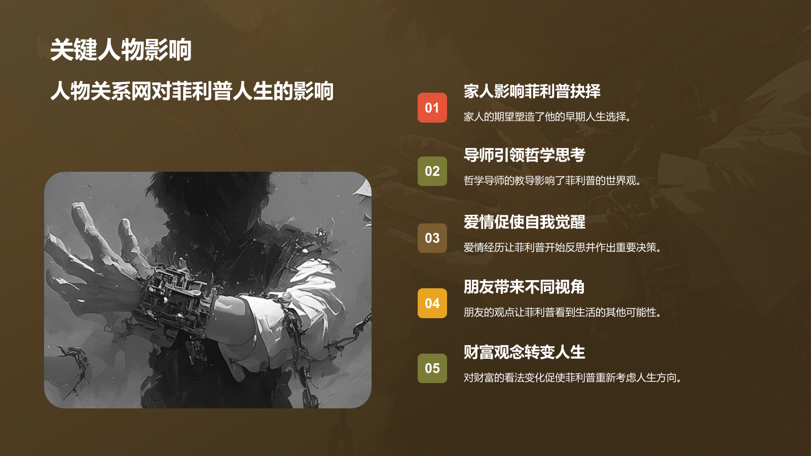 橙色复古风《人生的枷锁》读书笔记PPT模板.pptx_第9页