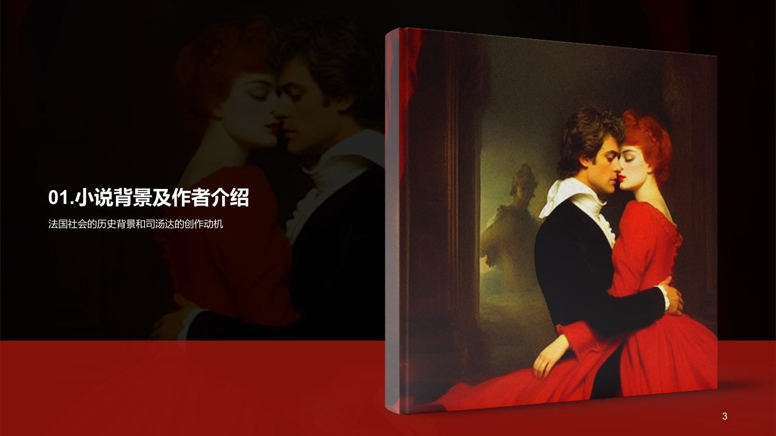 黑色复古读书笔记《红与黑》培训课件PPT模板.pptx_第3页