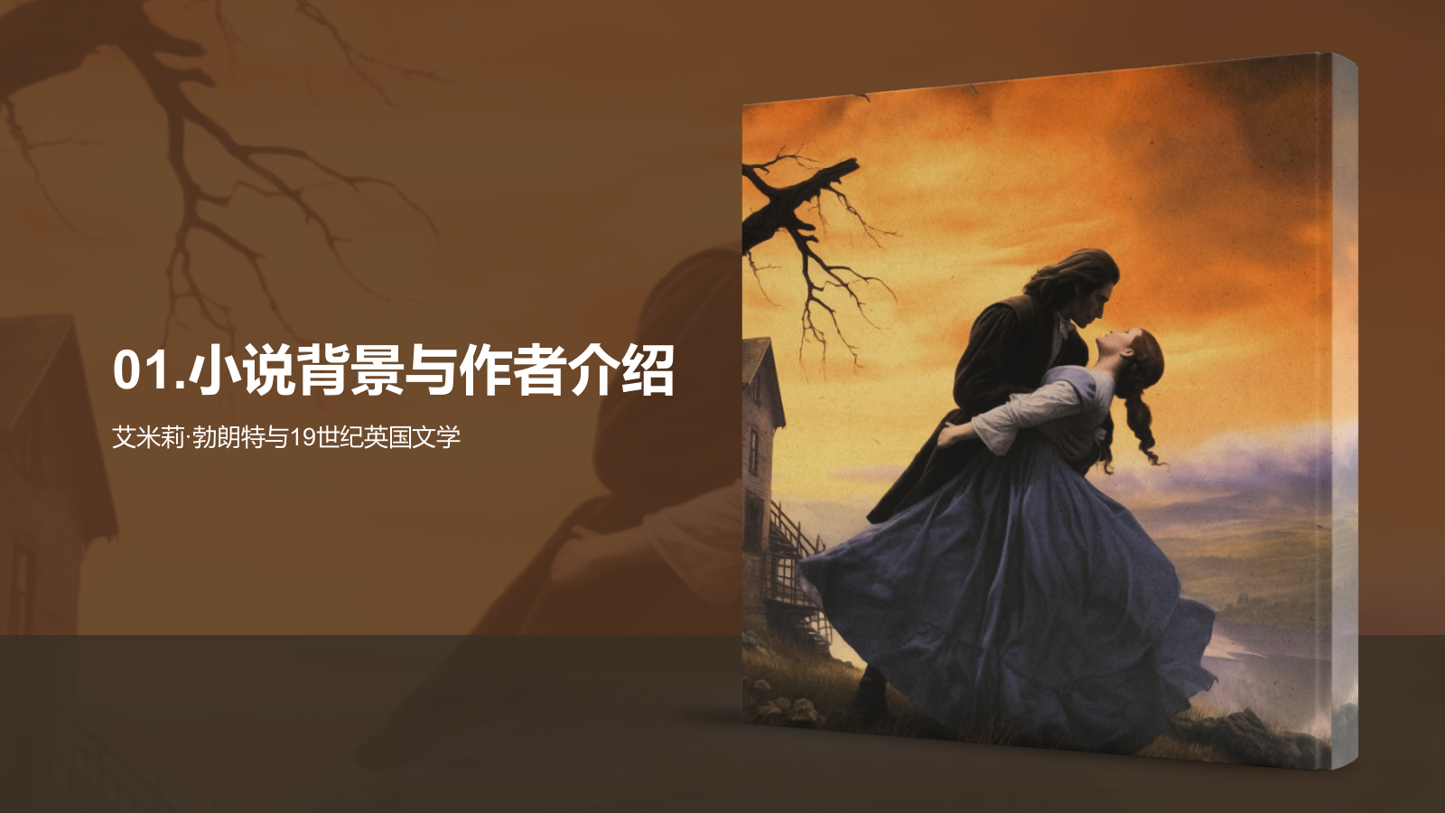 黄色复古读书笔记《呼啸山庄》培训课件PPT模板.pptx_第3页