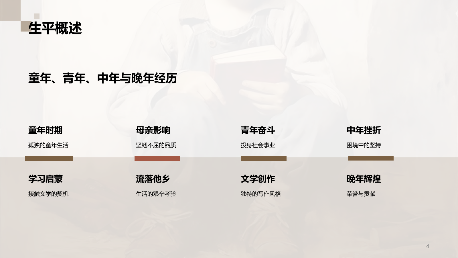 黄色复古读书笔记《童年》培训课件PPT模板.pptx_第4页