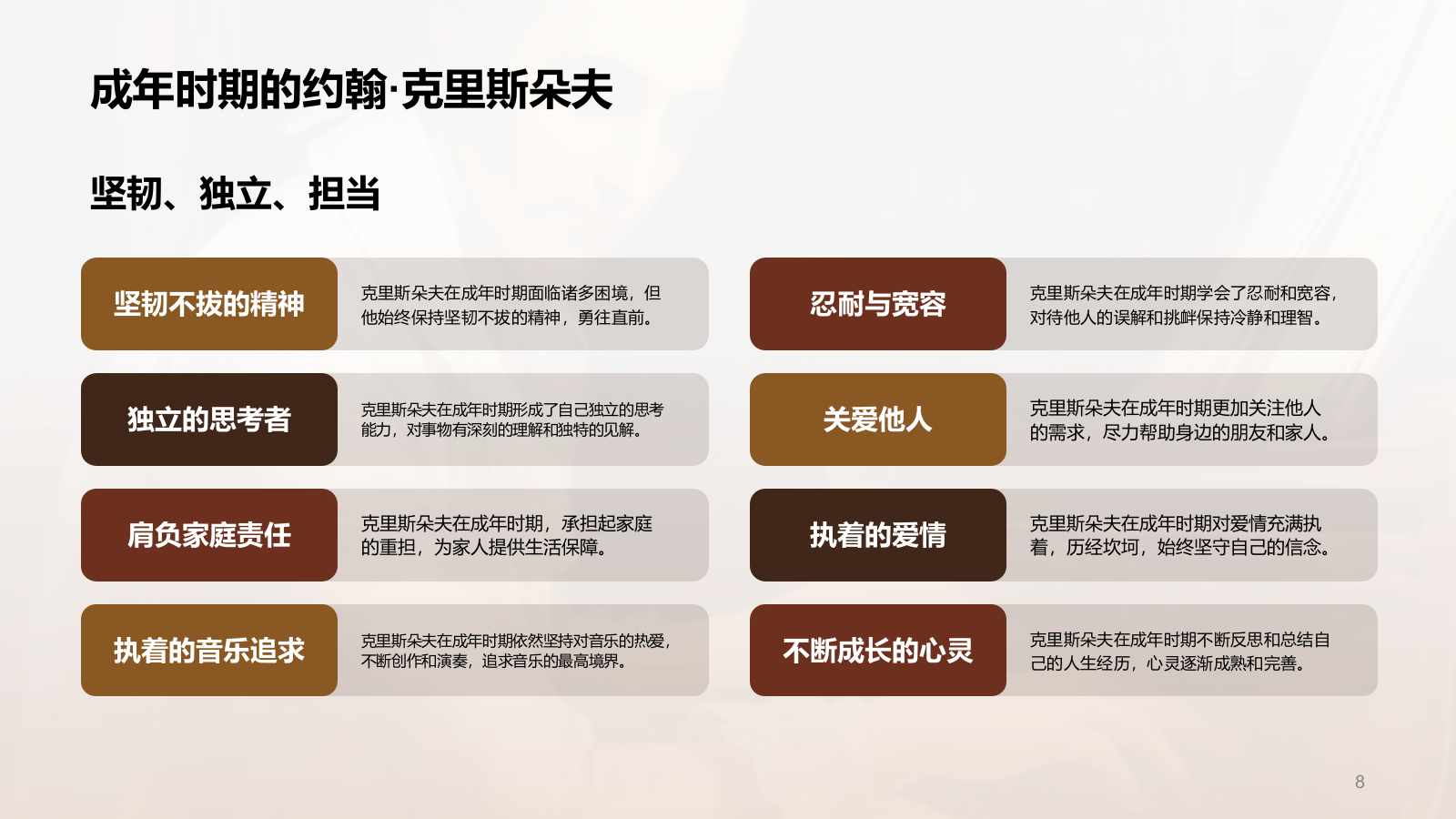 黄色复古读书笔记《约翰.克里斯朵夫》培训课件PPT模板.pptx_第8页