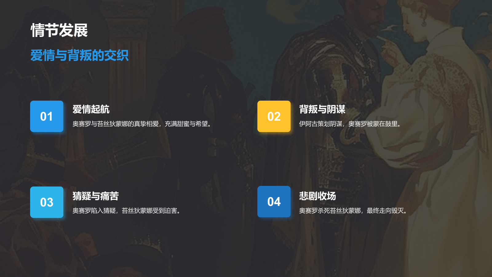 蓝色插画风《奥赛罗》读书笔记PPT模板.pptx_第6页