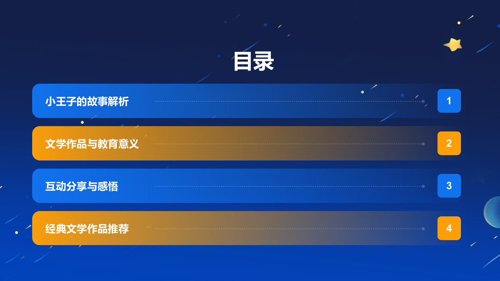 蓝色插画风《小王子》读书分享PPT模板.pptx_第2页