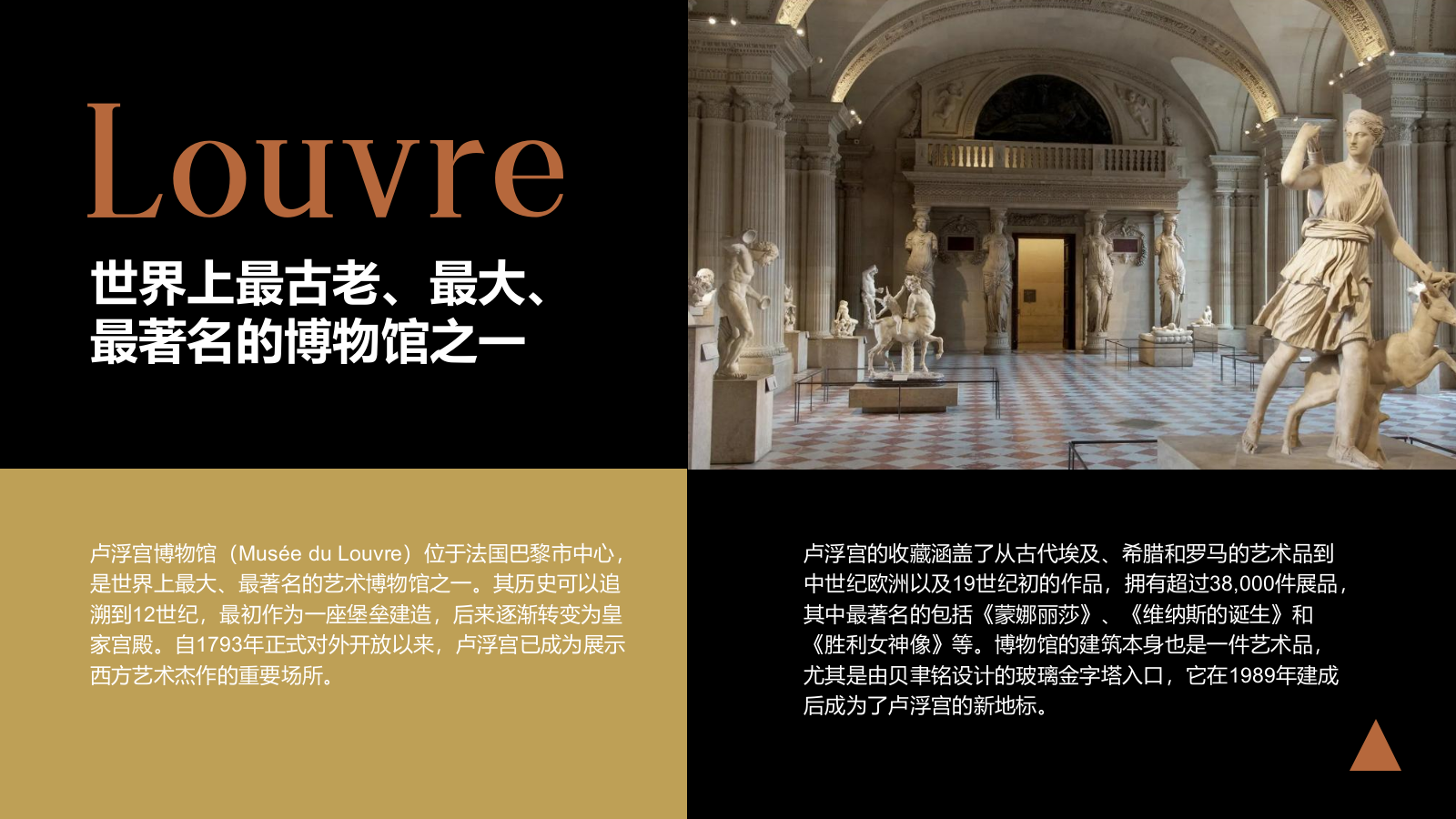 黄色复古风卢浮宫博物馆介绍PPT模板.pptx_第4页