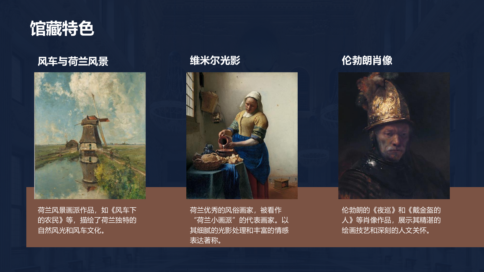 蓝色复古风荷兰国立博物馆PPT模板.pptx_第7页