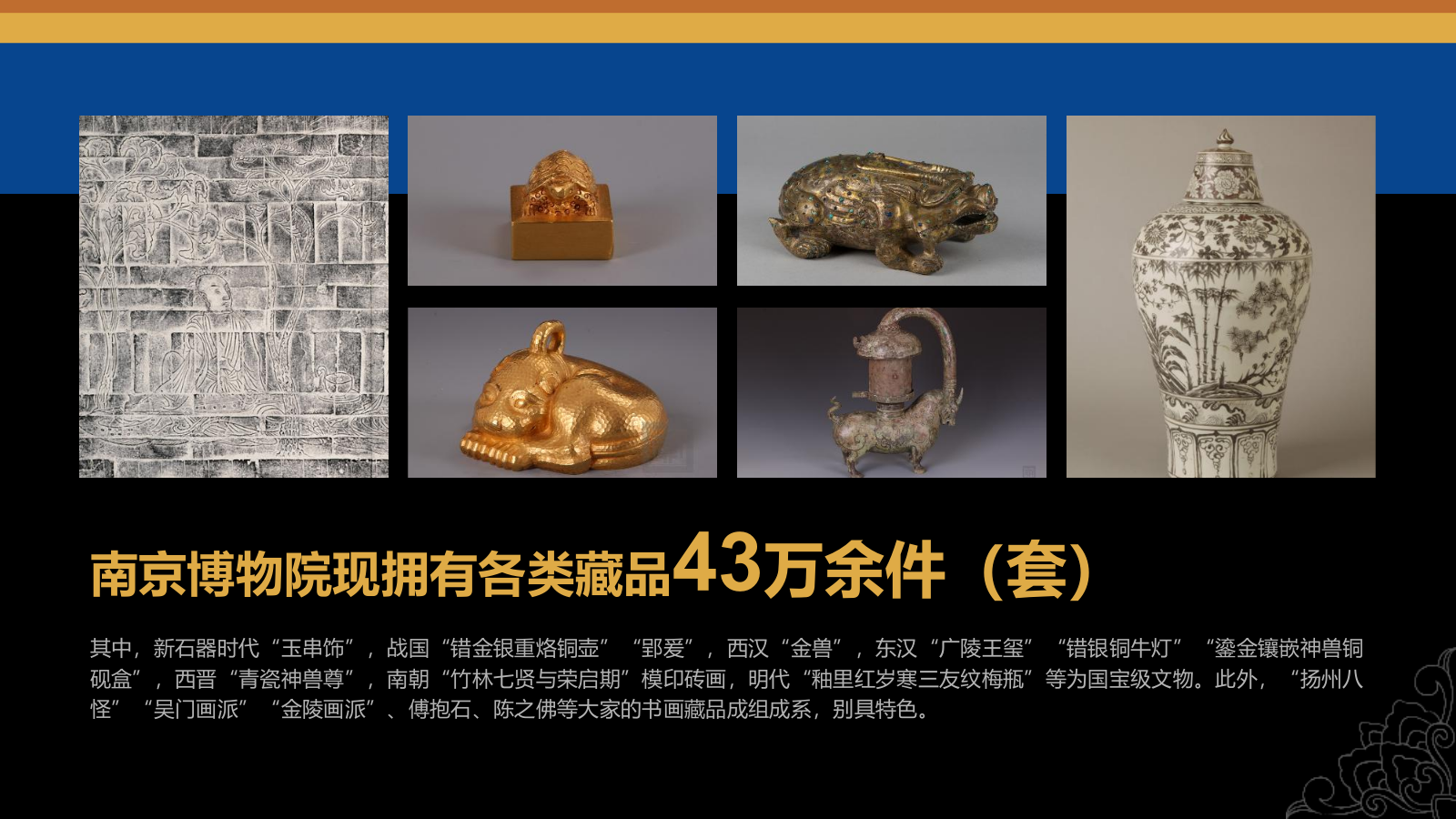 蓝色复古风南京博物院介绍PPT模板.pptx_第7页