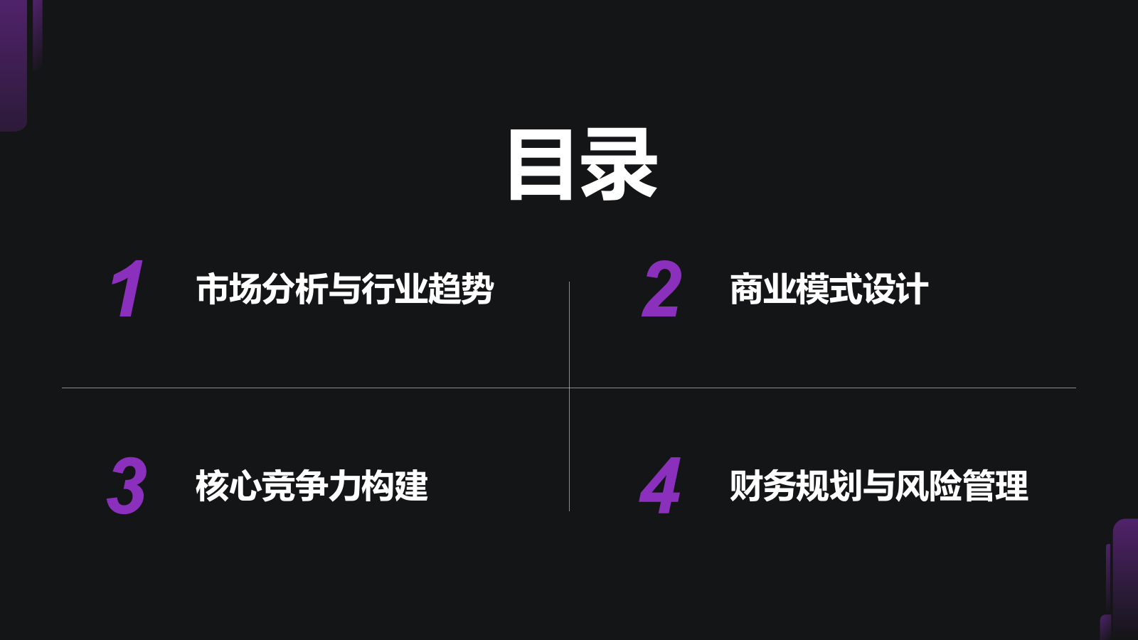 紫色商务风教育培训行业商业计划书PPT模板.pptx_第2页