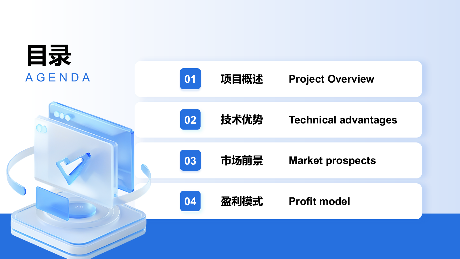 蓝色科技风商业计划PPT模板.pptx_第2页