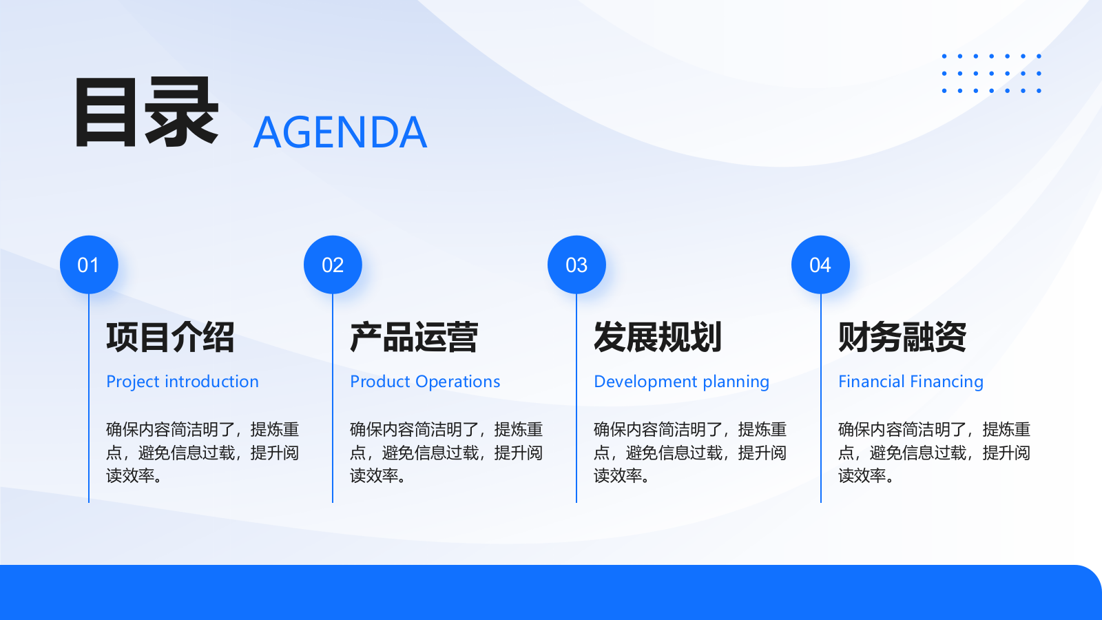 蓝色扁平风项目商业计划书PPT模板.pptx_第2页