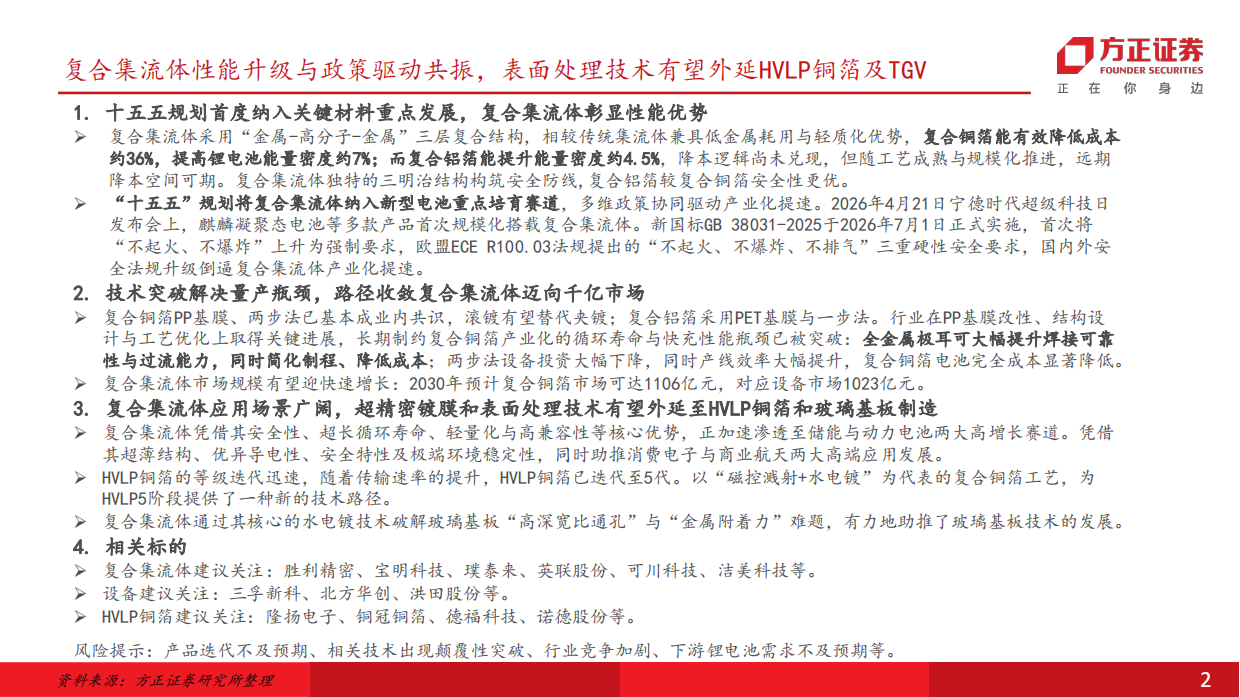 2026电新行业深度报告：新技术复合集流体系列，厚积薄发——首纳十五五规划，产业端多点开花-方正证券.pdf_第2页