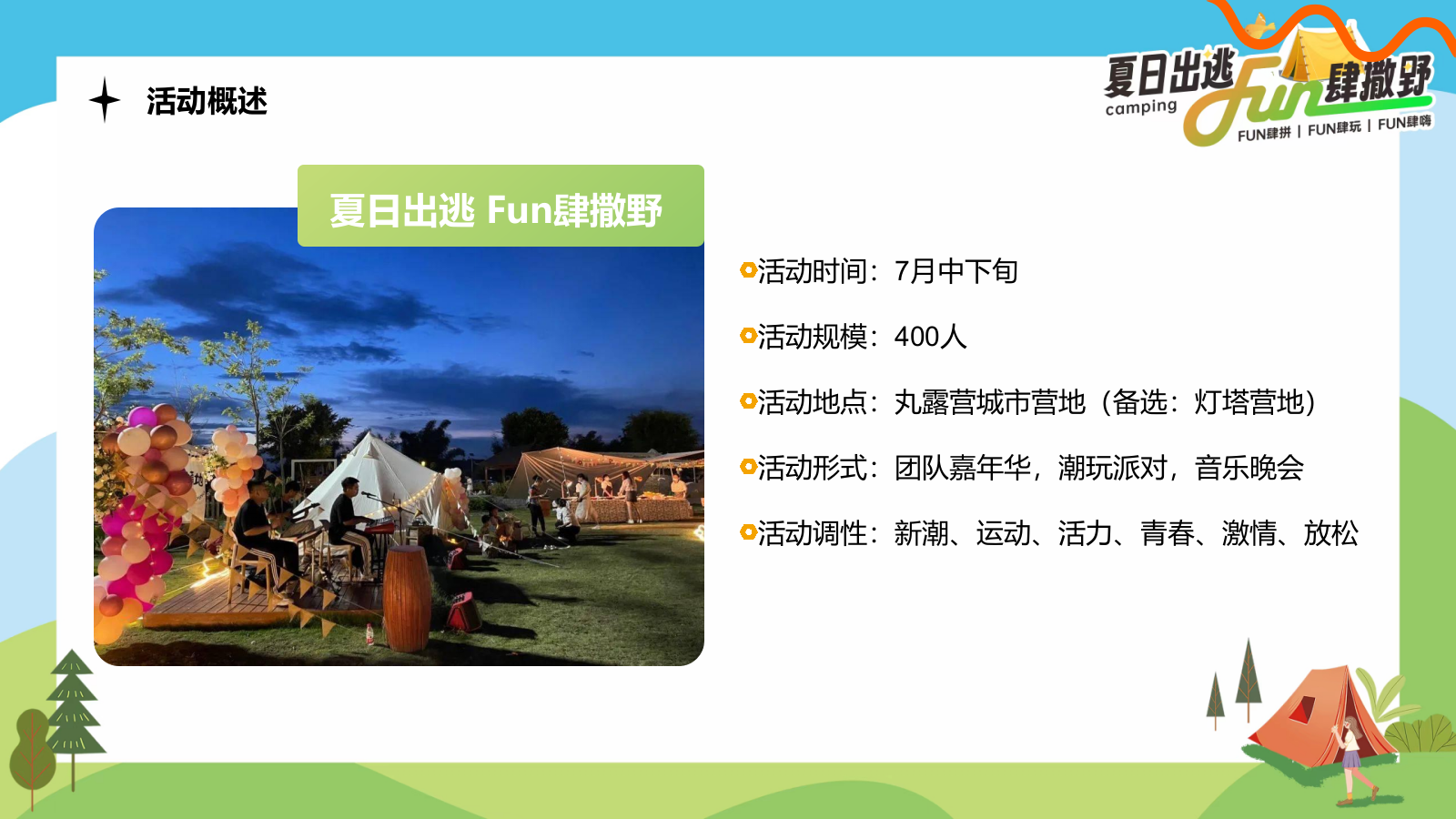 2024企业公司夏日露营团建（夏日出逃·Fun肆撒野主题）活动策划方案-54P.pptx_第6页