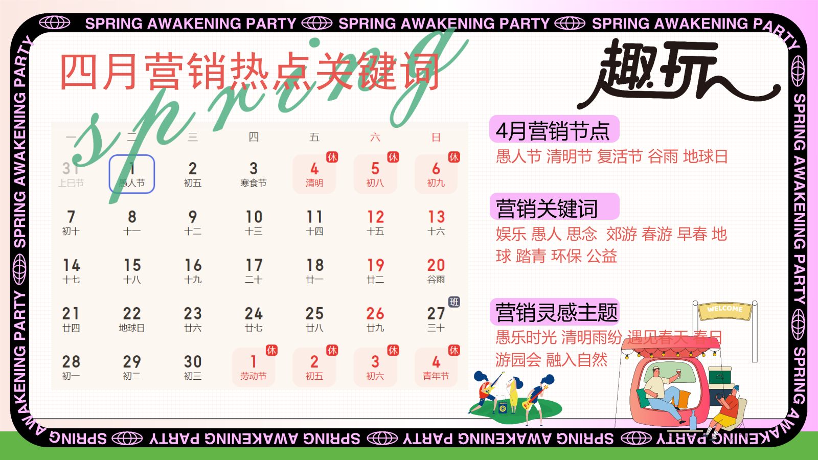2025春季户外四月月度节点踏青研学游园会（春日唤醒计划主题）活动策划方案.pptx_第5页